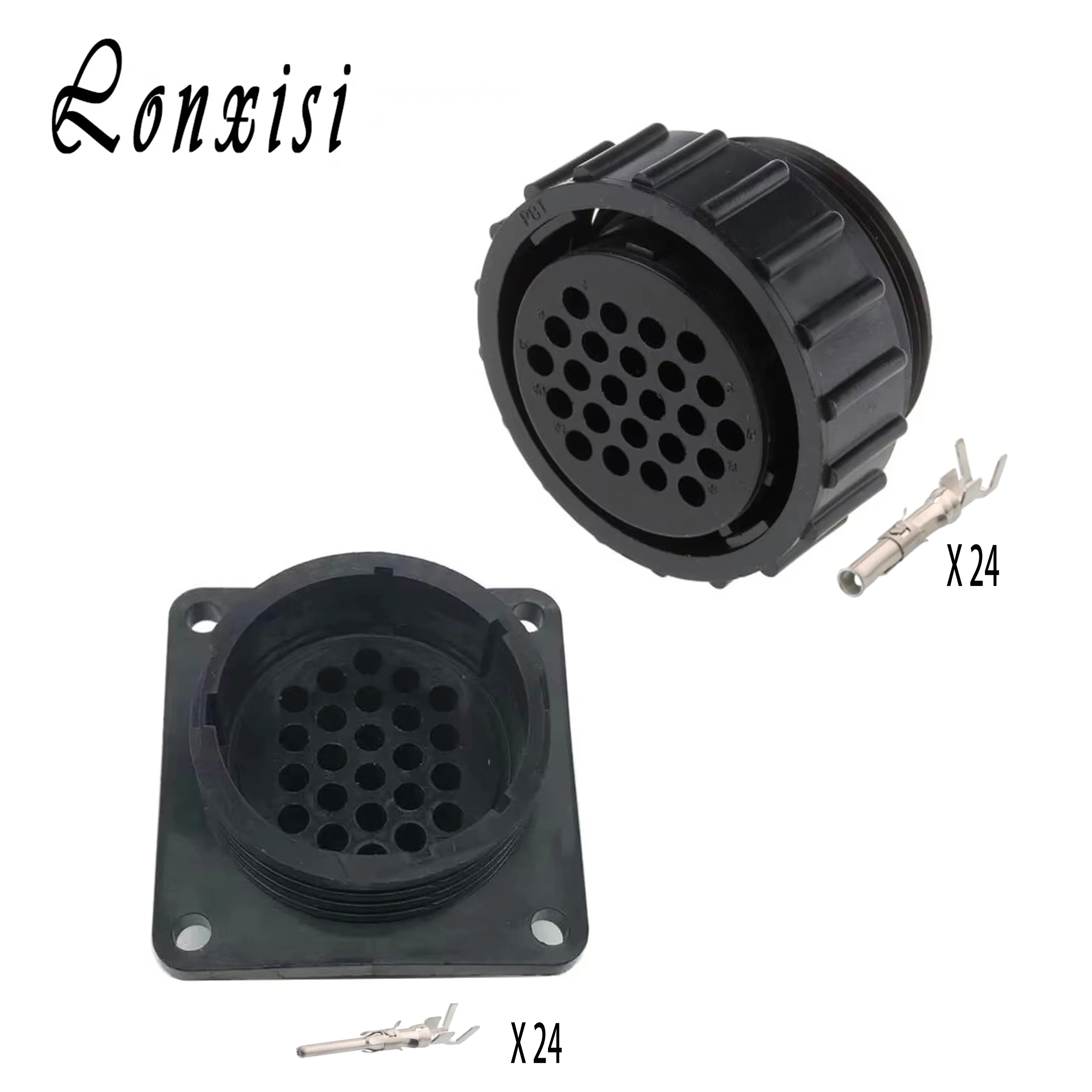 1 Set 24 Pin TE Original Product Wiring Male Female Plug Black With Flange Connector or Tail Clamp 206837-1 206838-1 206138-8
1 Set 24 Pin TE Original Product Wiring Male Female Plug Black With Flange Connector or Tail Clamp 206837-1 206838-1 206138-8