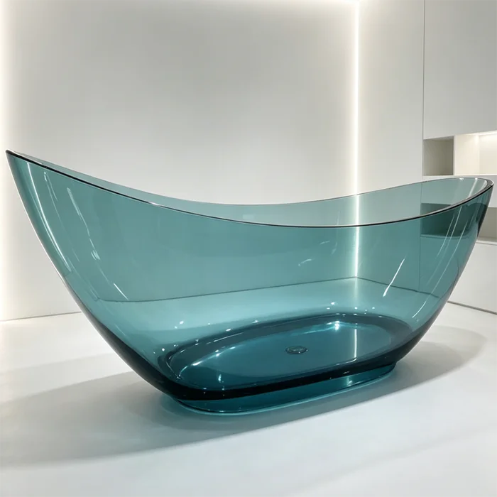 *a* Wholesale Crystal Transparent Bathtub Crescent Shaped Bathroom Bathtub with Drain Resin Bathtub
*a* Wholesale Crystal Transparent Bathtub Crescent Shaped Bathroom Bathtub with Drain Resin Bathtub
