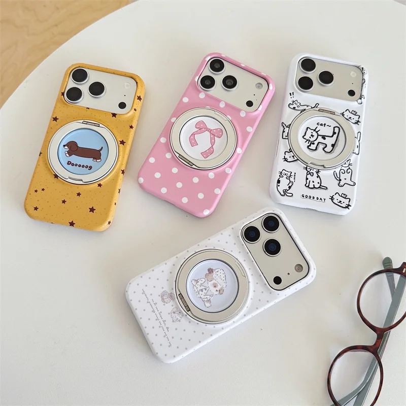 Pink Polka Dot Bow Phone Case For iPhone 17 16 15 Pro Max Cute Soft Shockproof Cover With 360° Ring Stand Camera Protect
Pink Polka Dot Bow Phone Case For iPhone 17 16 15 Pro Max Cute Soft Shockproof Cover With 360° Ring Stand Camera Protect
