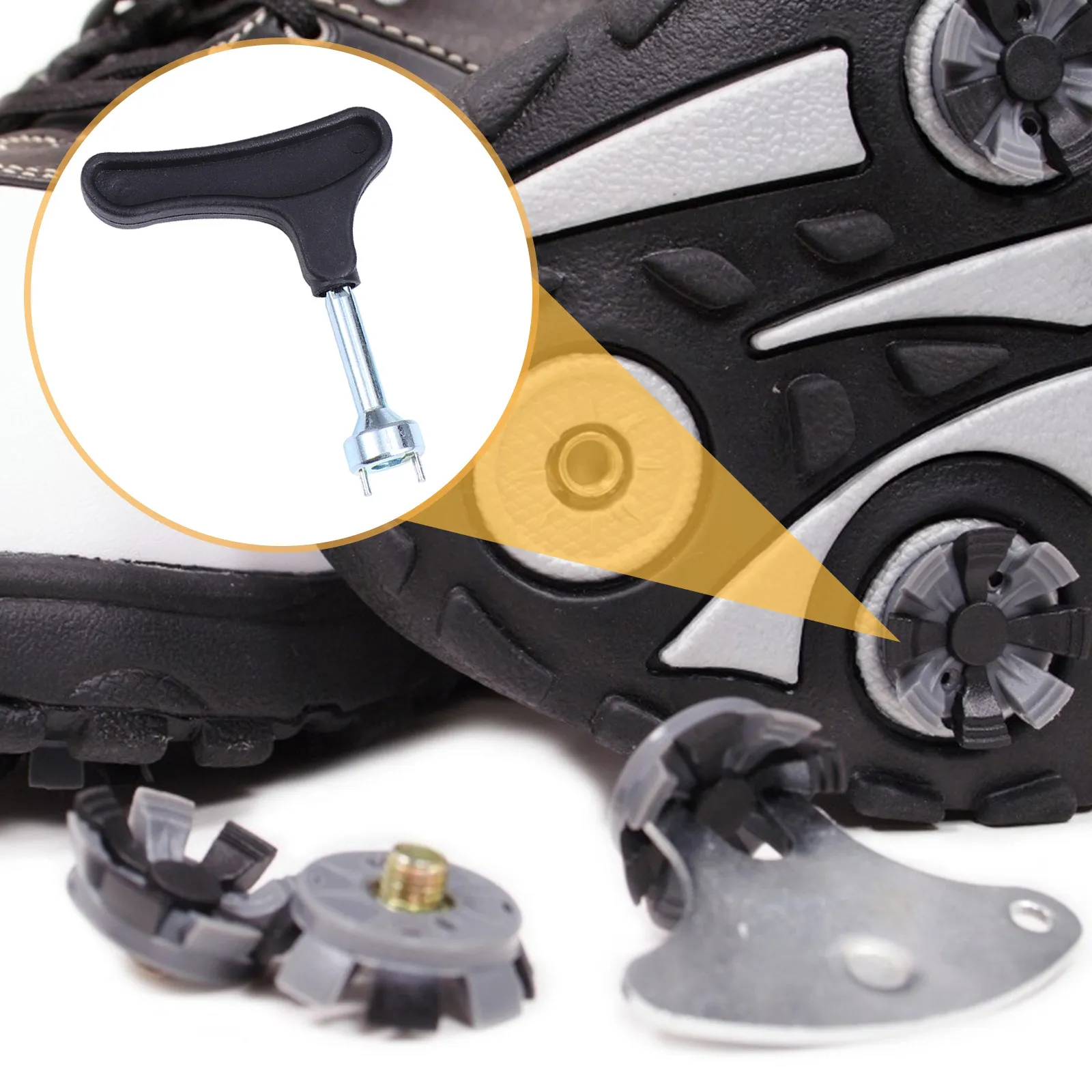 Набор из 1 предмета: Эргономичный черный пластиковый ключ для быстрой замены шипов в обуви для гольфа, портативный инструмент для обслуживания шипов
Набор из 1 предмета: Эргономичный черный пластиковый ключ для быстрой замены шипов в обуви для гольфа, портативный инструмент для обслуживания шипов