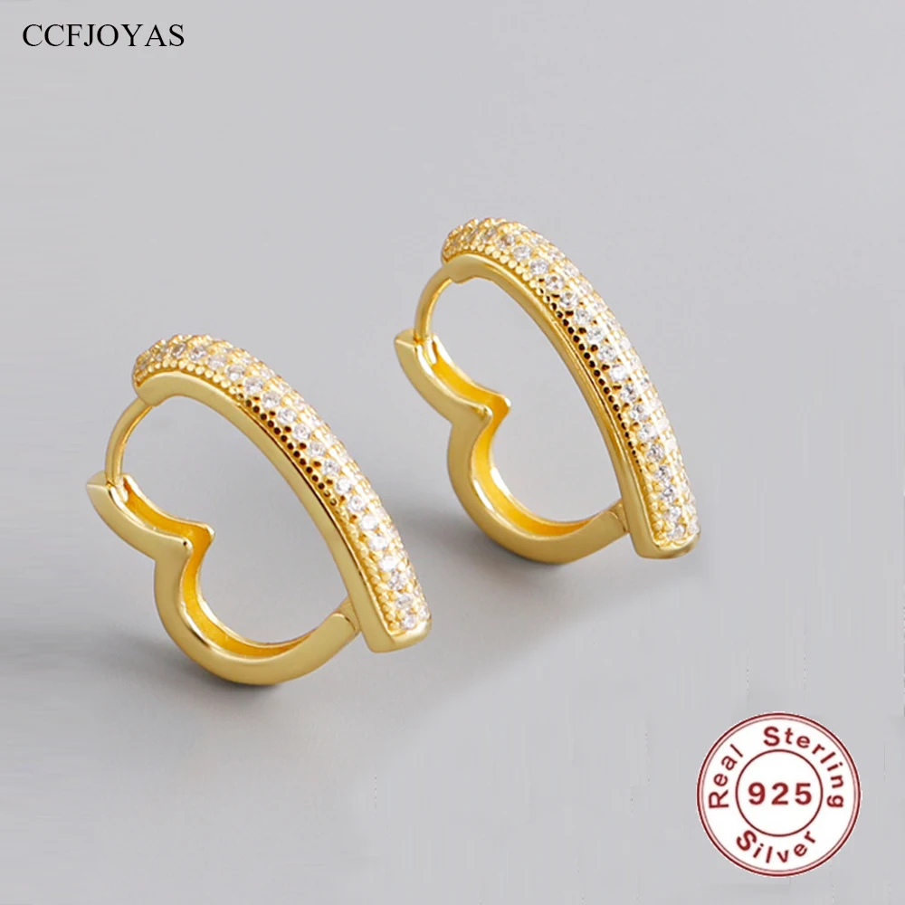 CCFJOYAS Hip Hop Heart-shaped 925 Sterling Silver Hoop Earrings for Women European and American Zircon Fashion love Earrings
CCFJOYAS Hip Hop Heart-shaped 925 Sterling Silver Hoop Earrings for Women European and American Zircon Fashion love Earrings