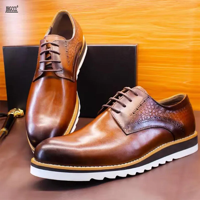New genuine leather business formal shoes invisible height-enhancing men's shoes British style banquet derby shoes 9
New genuine leather business formal shoes invisible height-enhancing men's shoes British style banquet derby shoes 9