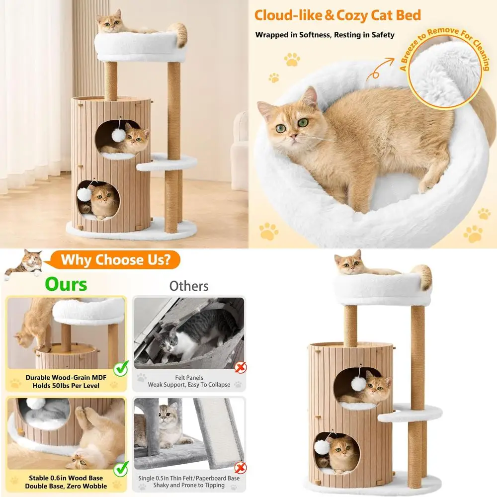 Большой напольный кошачий комплекс-башня 36 дюймов с когтеточками, лежанкой, игрушками-мячиками и домиком для всех пород, коричневый
Большой напольный кошачий комплекс-башня 36 дюймов с когтеточками, лежанкой, игрушками-мячиками и домиком для всех пород, коричневый