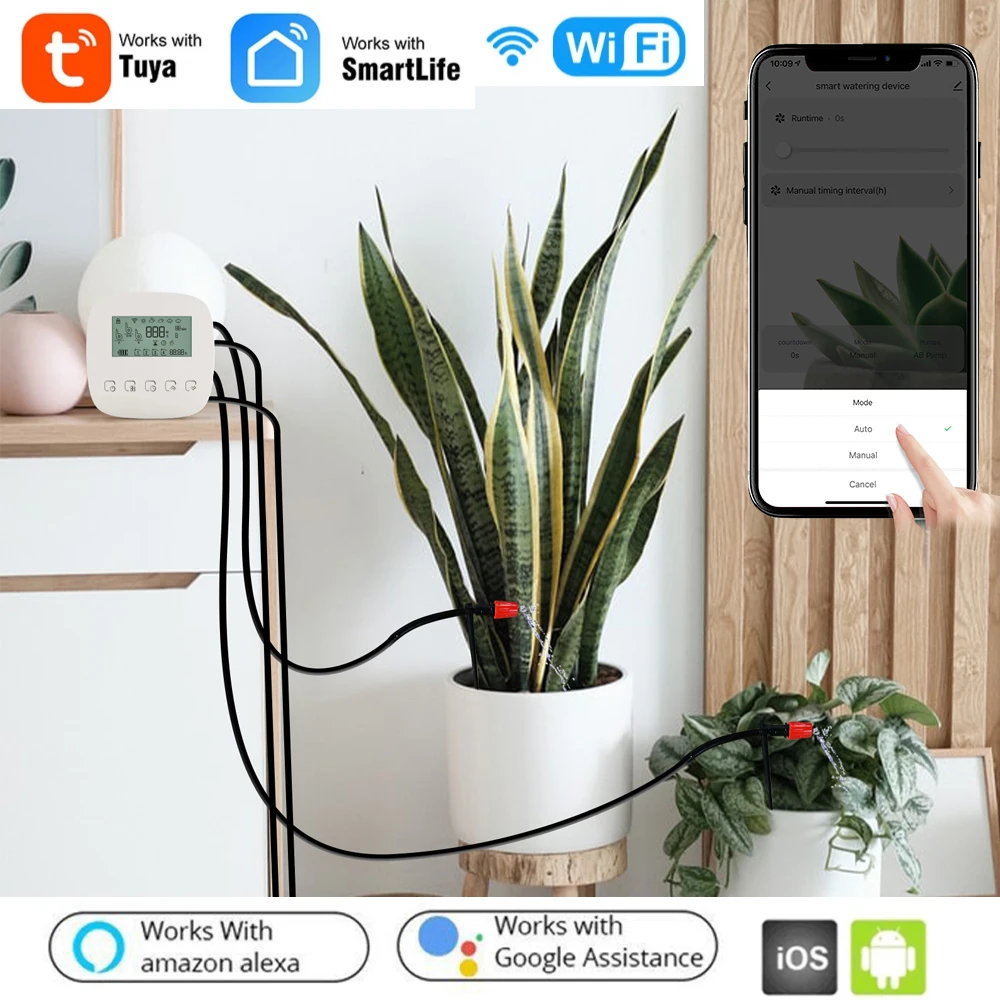 Micro-drip Irrigation Controller Digital Watering Irrigation Timer WiFi Tuya Intelligent Automatic Water Timer with Solar Panel
Micro-drip Irrigation Controller Digital Watering Irrigation Timer WiFi Tuya Intelligent Automatic Water Timer with Solar Panel