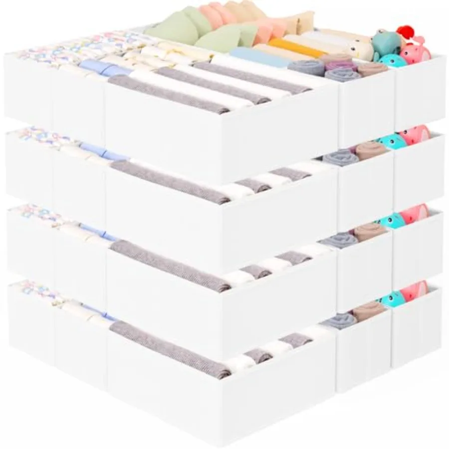 Drawer Organizer for Clothes, Foldable Dresser Dividers with 3 Sizes, Fabric Storage Bins White
Drawer Organizer for Clothes, Foldable Dresser Dividers with 3 Sizes, Fabric Storage Bins White