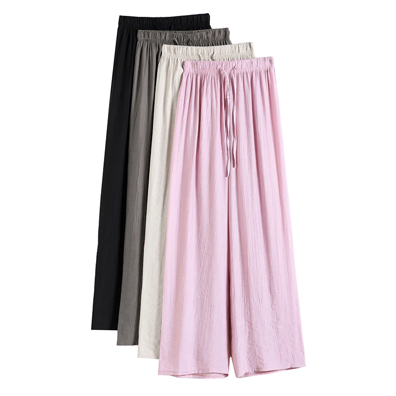 2023 New Women's Straight Tube Pants Summer Ice Silk Casual Elastic High Waist Wide Leg Pants Cotton Hemp Pleated Pants Women
2023 New Women's Straight Tube Pants Summer Ice Silk Casual Elastic High Waist Wide Leg Pants Cotton Hemp Pleated Pants Women
