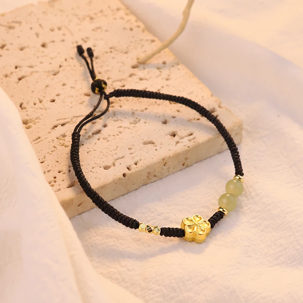 Floral Jade Bracelet 18k Gold Plated Copper Base Bohemian Beaded Chain Boho Nature Jewelry Adjustable for Women Festival Gift
Floral Jade Bracelet 18k Gold Plated Copper Base Bohemian Beaded Chain Boho Nature Jewelry Adjustable for Women Festival Gift