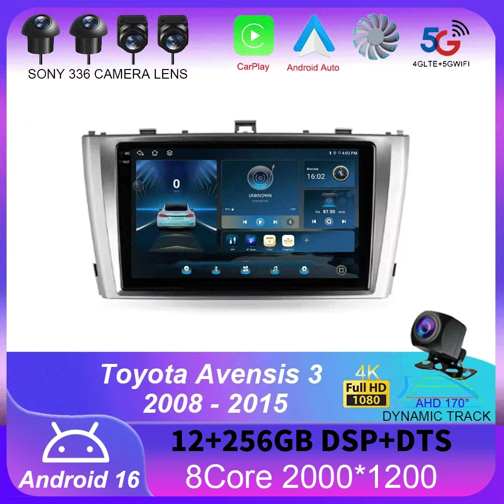For Toyota Avensis 3 2008 - 2015 Carplay Auto 4G+WIFI GPS Car Radio Navigation Multimedia Video Player Stereo BT Android 16
For Toyota Avensis 3 2008 - 2015 Carplay Auto 4G+WIFI GPS Car Radio Navigation Multimedia Video Player Stereo BT Android 16