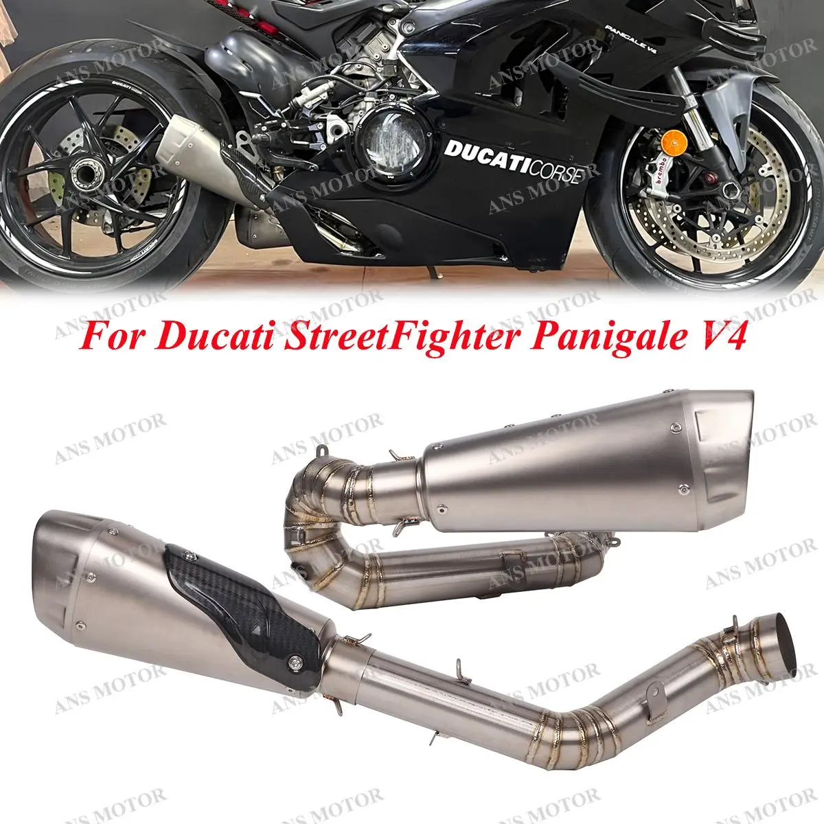 For Ducati Panigale Streetfighter V4 V4S Motorcycle Exhaust Escape System Slip On 2 Muffler V4 Exhaust Titanium
For Ducati Panigale Streetfighter V4 V4S Motorcycle Exhaust Escape System Slip On 2 Muffler V4 Exhaust Titanium
