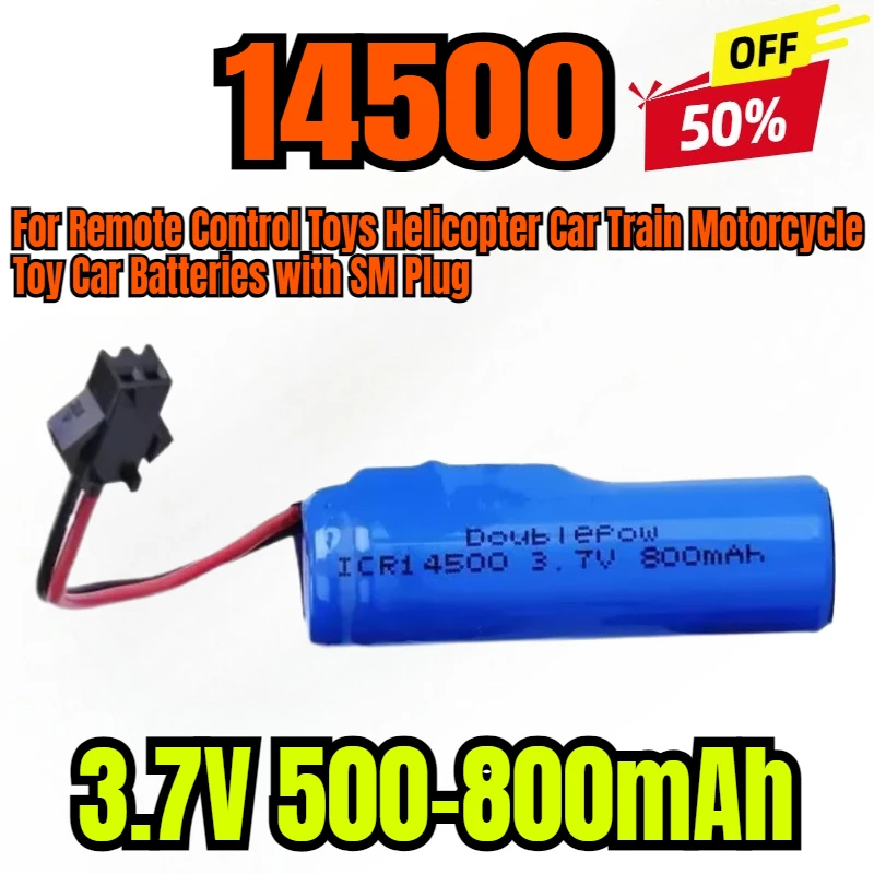 14500 3.7V 800mAh AA Rechargeable Battery for Remote Control Toys Helicopter Car Train Motorcycle Toy Car Batteries with SM Plug
14500 3.7V 800mAh AA Rechargeable Battery for Remote Control Toys Helicopter Car Train Motorcycle Toy Car Batteries with SM Plug