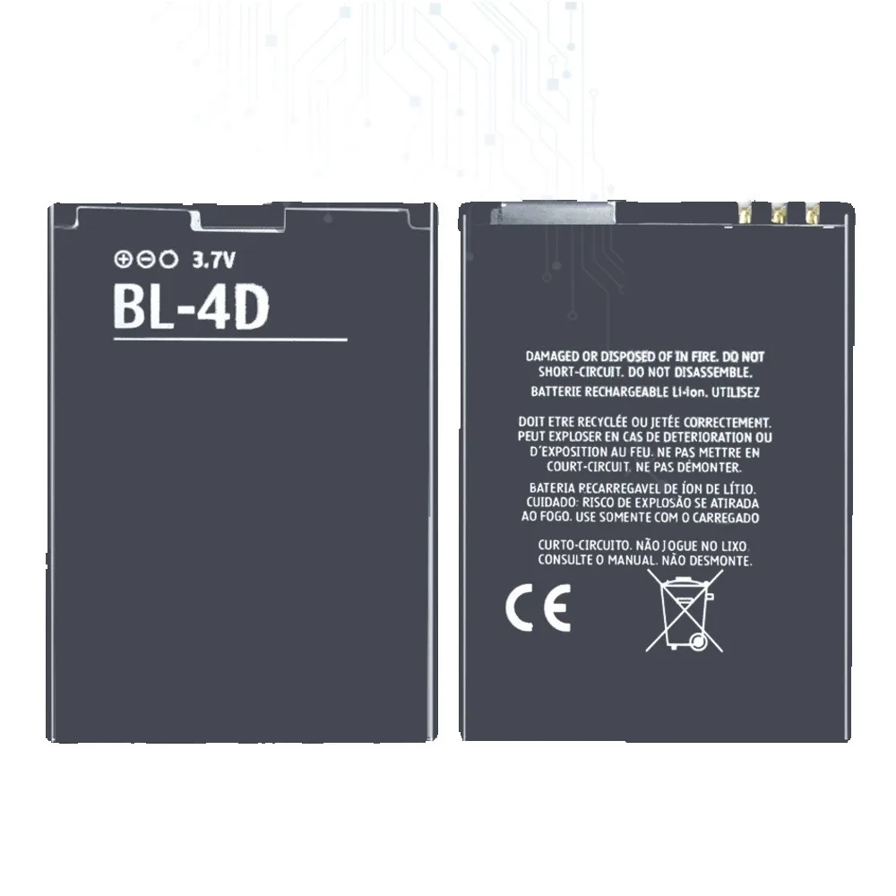 Аккумулятор для сотового телефона BL-4D 1200 мАч для Nokia N97 Mini N8 E7 E5 803 N803 702T E6 N5 210 T7-00 BL 4D
Аккумулятор для сотового телефона BL-4D 1200 мАч для Nokia N97 Mini N8 E7 E5 803 N803 702T E6 N5 210 T7-00 BL 4D