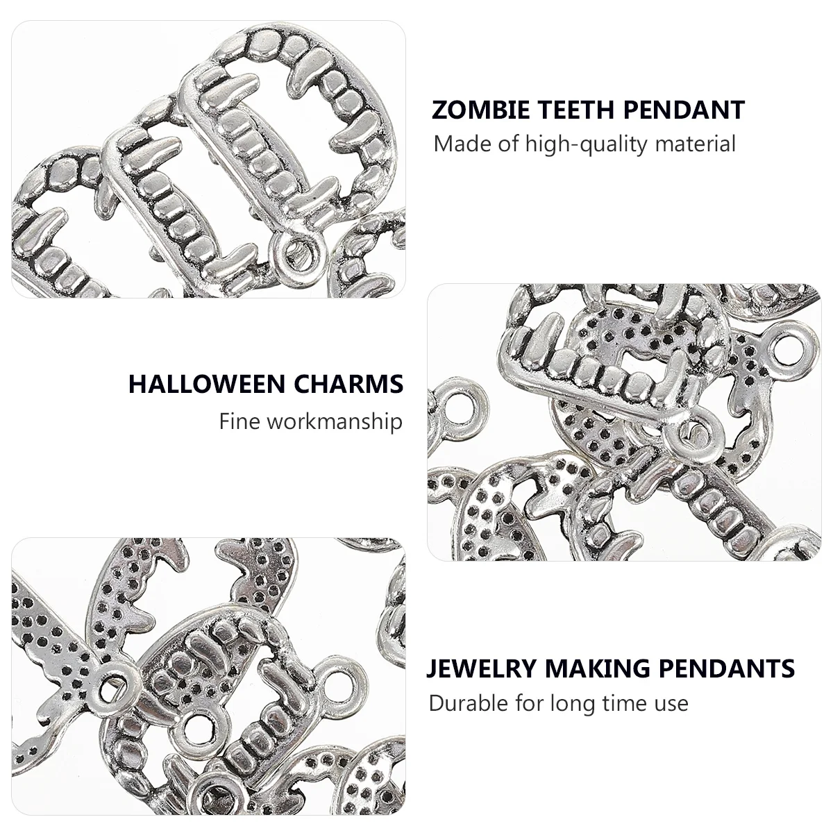 80pcs Halloween Zombie Teeth Charms Diy Jewelry Pendant Earring Bracelet Necklace Anklet Craft Accessories Costume Party Favor
80pcs Halloween Zombie Teeth Charms Diy Jewelry Pendant Earring Bracelet Necklace Anklet Craft Accessories Costume Party Favor