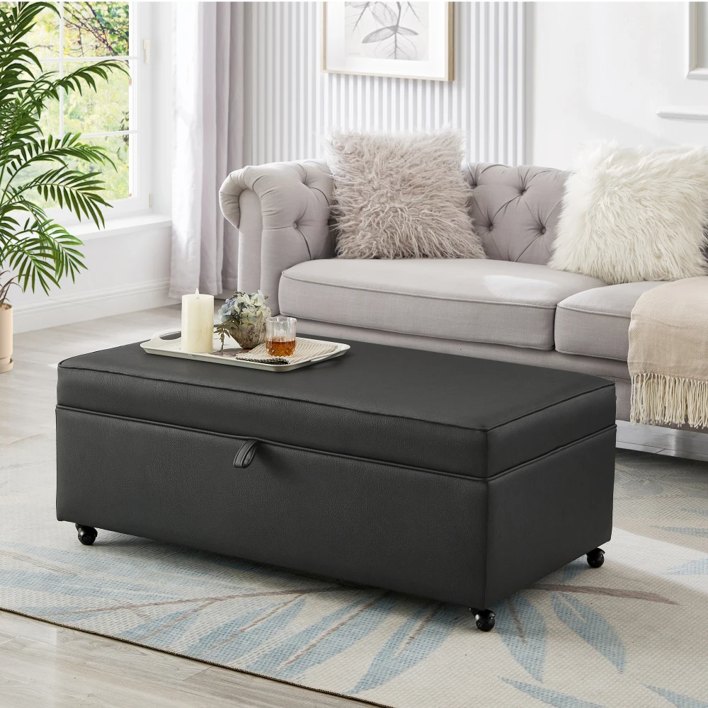 Modern large comfortable sofa Ottoman with modular storage with storage space, wheels with wheels
Modern large comfortable sofa Ottoman with modular storage with storage space, wheels with wheels