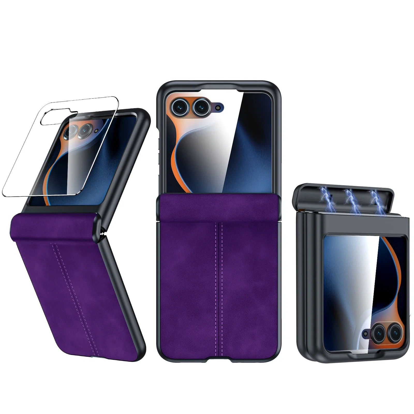 for Motorola Razr 70 2025/60 2025/Razr 50 2024,with Hinge Protection,Screen Protector,Thin PU Leather Matte Case-Purple
for Motorola Razr 70 2025/60 2025/Razr 50 2024,with Hinge Protection,Screen Protector,Thin PU Leather Matte Case-Purple