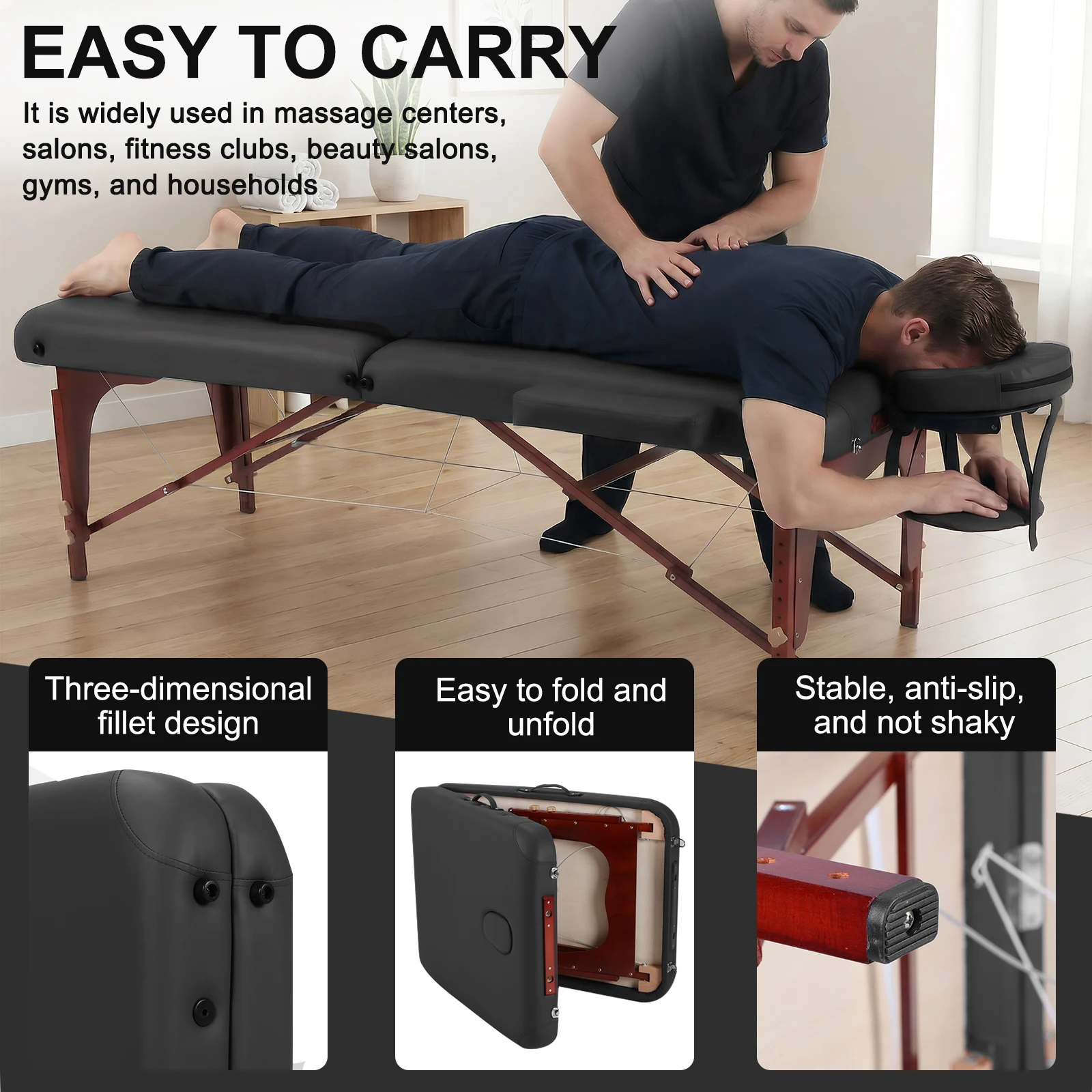Massage Bed Portable Reinforced Wooden Leg 2 Folding Lightweight Height Adjustable Hold Up To 1500LBS with Carrying Bag
Massage Bed Portable Reinforced Wooden Leg 2 Folding Lightweight Height Adjustable Hold Up To 1500LBS with Carrying Bag