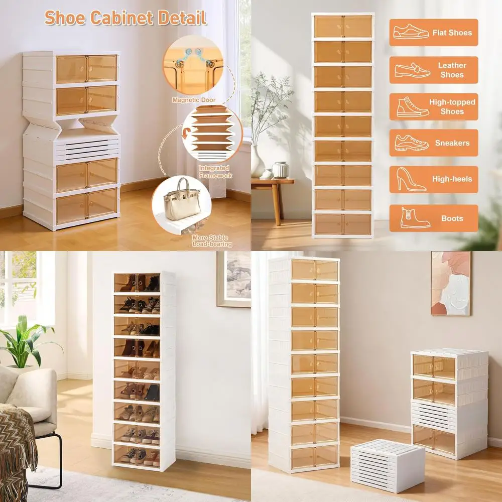 Складной 9-уровневый органайзер для обуви емкостью 18 пар, прозрачный пластиковый штабелируемый шкаф для хранения обуви для домашнего прихожей и Livi
Складной 9-уровневый органайзер для обуви емкостью 18 пар, прозрачный пластиковый штабелируемый шкаф для хранения обуви для домашнего прихожей и Livi