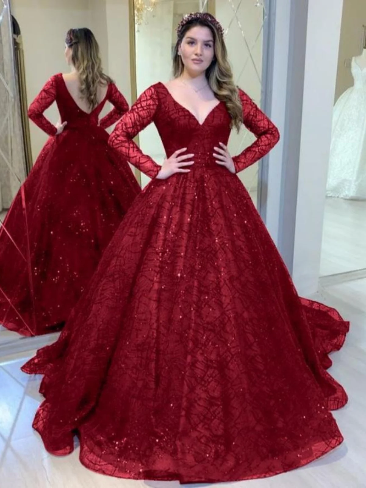 Sexy Long Sve Beaded Gown V-Ne Evening Dr Wedding Par Performance Sweet Sle A-Line Skirt for Various Ocns
Sexy Long Sve Beaded Gown V-Ne Evening Dr Wedding Par Performance Sweet Sle A-Line Skirt for Various Ocns