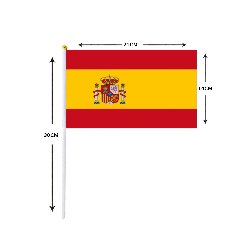 10 Pcs/lot Spain Hand Waving Flags 14x21cm Spain Flag Wholesale
10 Pcs/lot Spain Hand Waving Flags 14x21cm Spain Flag Wholesale