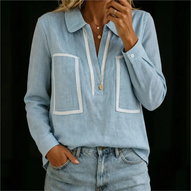 Women's Fashion Patchwork Loose Shirt Spring Autumn Retro Harajuku Blouses Elegant V-Neck Long Sleeve Shirts Top Lady Blouse
Women's Fashion Patchwork Loose Shirt Spring Autumn Retro Harajuku Blouses Elegant V-Neck Long Sleeve Shirts Top Lady Blouse
