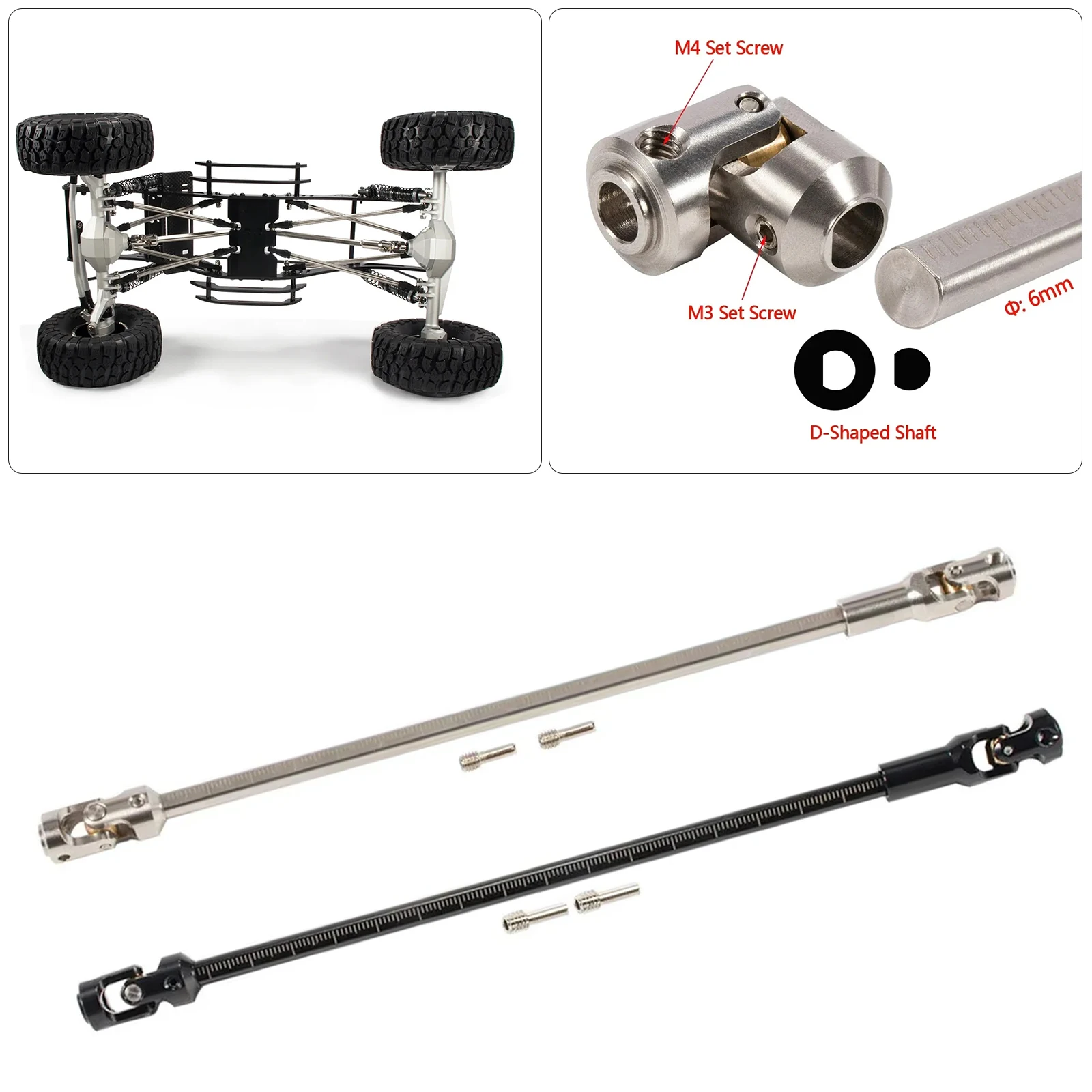 Steel Cut to Length Drive shaft 68-229mm for 1/10 RC Crawler LCG Capra SCX10 Pro
Steel Cut to Length Drive shaft 68-229mm for 1/10 RC Crawler LCG Capra SCX10 Pro