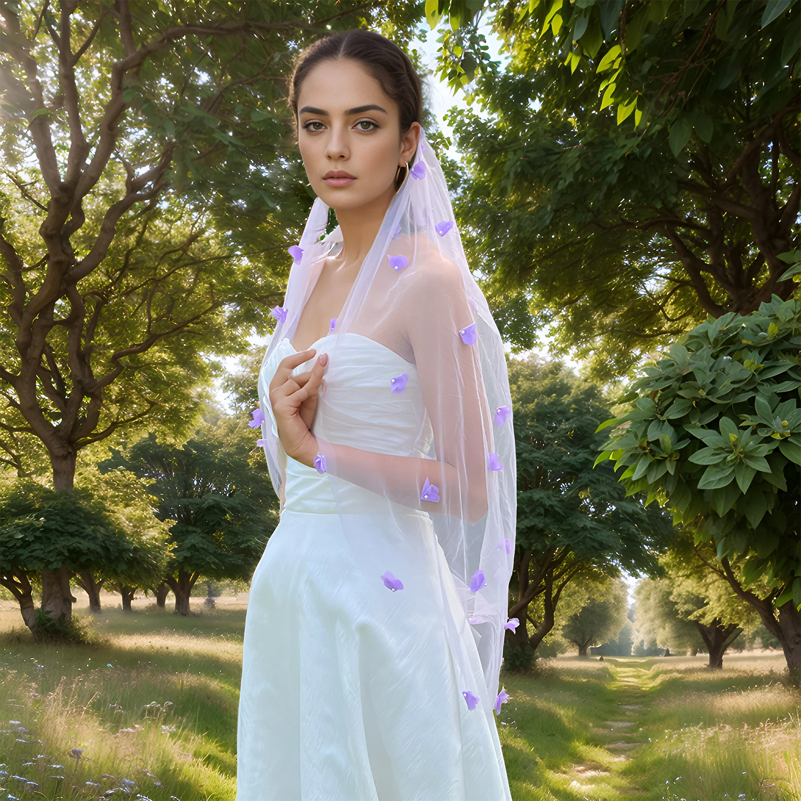 MMQ Purple Floral Flake Pearl Single-Layer Hair Comb Short Bridal Veil Wedding Accessories Women's Outdoor Photography M131
MMQ Purple Floral Flake Pearl Single-Layer Hair Comb Short Bridal Veil Wedding Accessories Women's Outdoor Photography M131