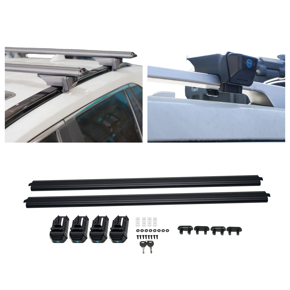 Universal Aluminum Roof Rack Cross Bars 47" 53" for Flush or High Roof Rails Car Top Cargo Crossbars
Universal Aluminum Roof Rack Cross Bars 47" 53" for Flush or High Roof Rails Car Top Cargo Crossbars