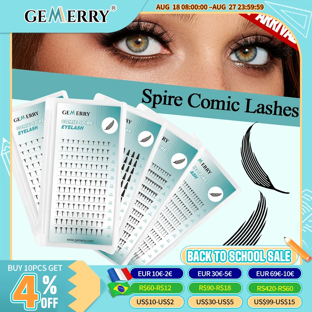 Comic Spire Lashes New Premade Fan Manga Feather Shape Eyelash Extensions Super Light Volume False Lashes Makeup Tools Cosplay
Comic Spire Lashes New Premade Fan Manga Feather Shape Eyelash Extensions Super Light Volume False Lashes Makeup Tools Cosplay