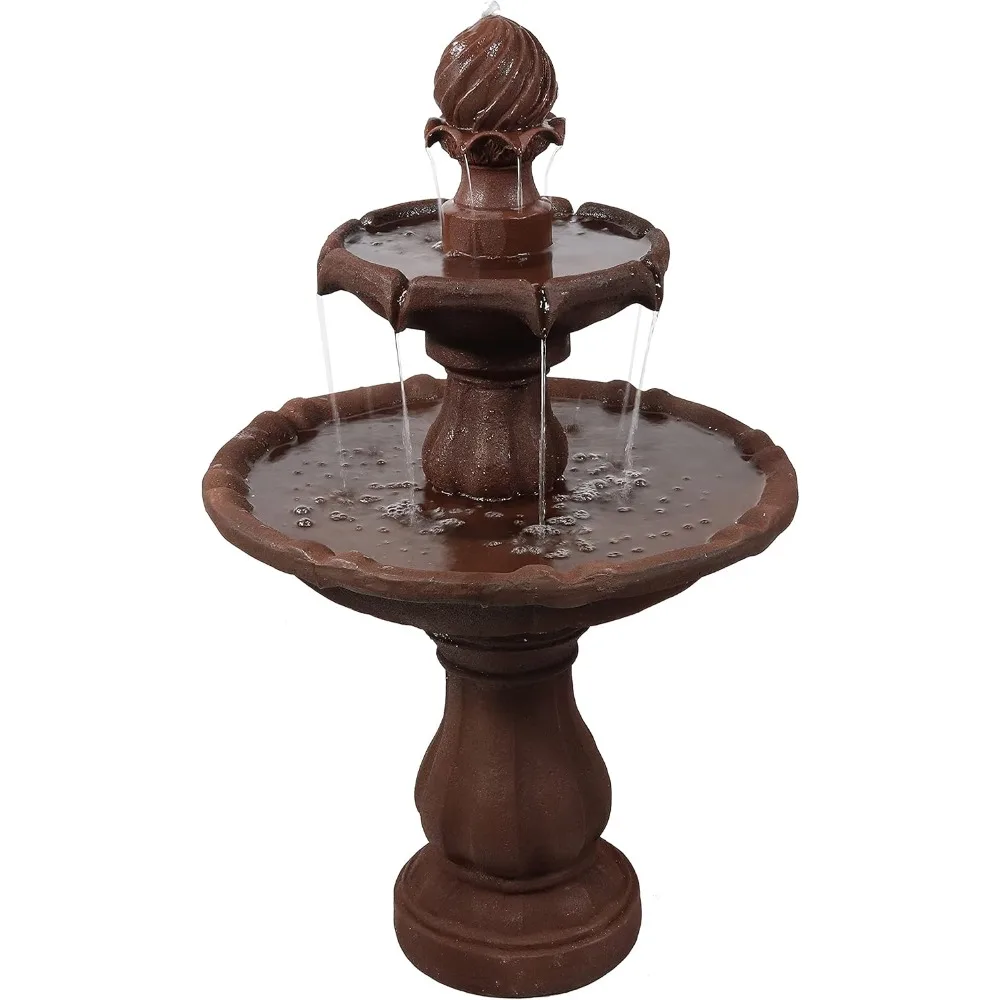 35" Solar 2-Tier Outdoor Water Fountain - Outdoor Water Fountain with Battery Backup and Pump - Rust
35" Solar 2-Tier Outdoor Water Fountain - Outdoor Water Fountain with Battery Backup and Pump - Rust