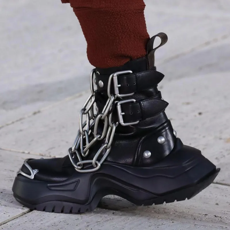 Black Slip-On Chain Platform Ankle Boots Woman Winter 2023 Round Toe Chunky Modern Boot Female Fashion Luxury Shoes for Women
Black Slip-On Chain Platform Ankle Boots Woman Winter 2023 Round Toe Chunky Modern Boot Female Fashion Luxury Shoes for Women