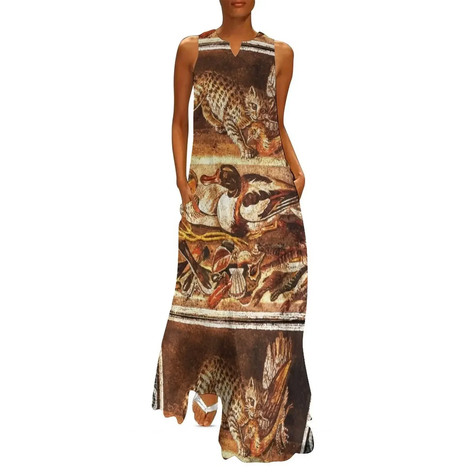 POMPEII ANIMALS COLLECTION, ANTIQUE ROMAN MOSAICS ,WILD CAT WITH QUAIL,BIRDS,DUCKS AND FISHES Long Dress Dance dresses Dress
POMPEII ANIMALS COLLECTION, ANTIQUE ROMAN MOSAICS ,WILD CAT WITH QUAIL,BIRDS,DUCKS AND FISHES Long Dress Dance dresses Dress