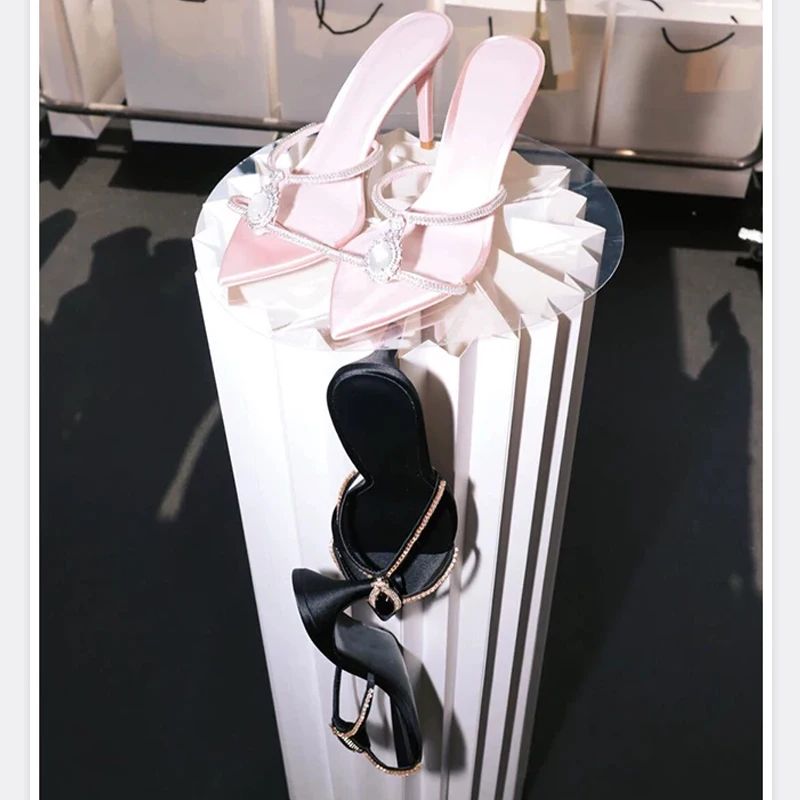 Rhinestone Gem Pointed Toe High Heel Mules Slippers Woman Summer 2026 Open Toe Crystal Strap Stiletto Sandals Party Dress Shoes
Rhinestone Gem Pointed Toe High Heel Mules Slippers Woman Summer 2026 Open Toe Crystal Strap Stiletto Sandals Party Dress Shoes