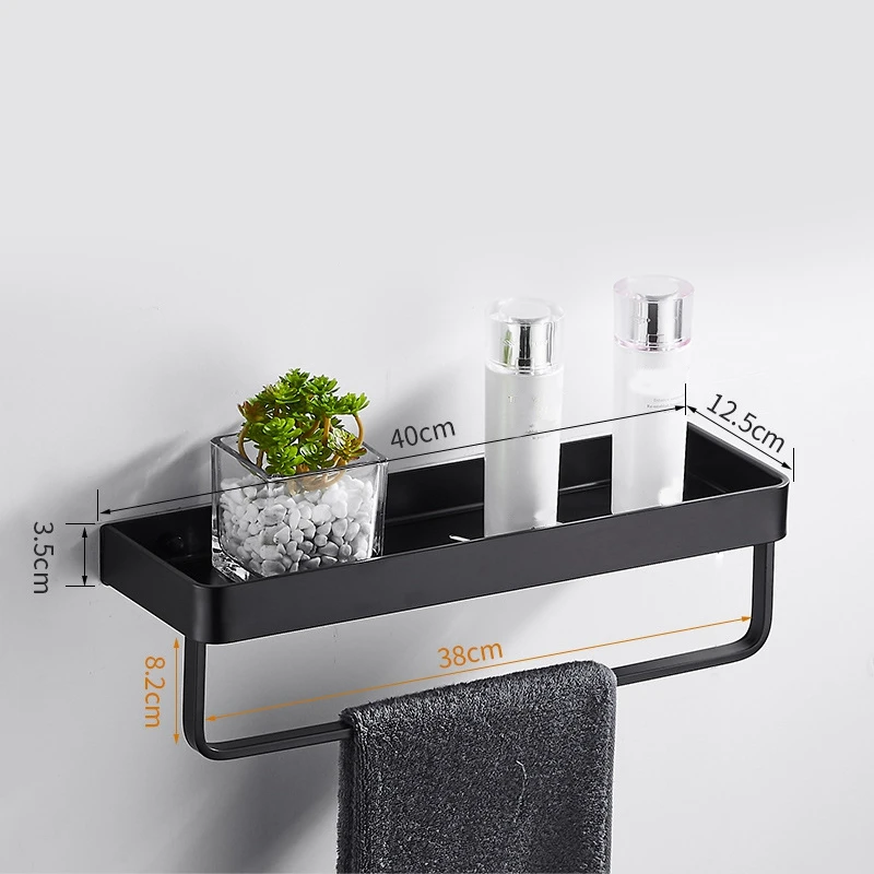 Bathroom Black Shelf With Towel Bar Aluminum Corner Shelves Towel Rack Shampoo Holder Kitchen Storage Rack
Bathroom Black Shelf With Towel Bar Aluminum Corner Shelves Towel Rack Shampoo Holder Kitchen Storage Rack