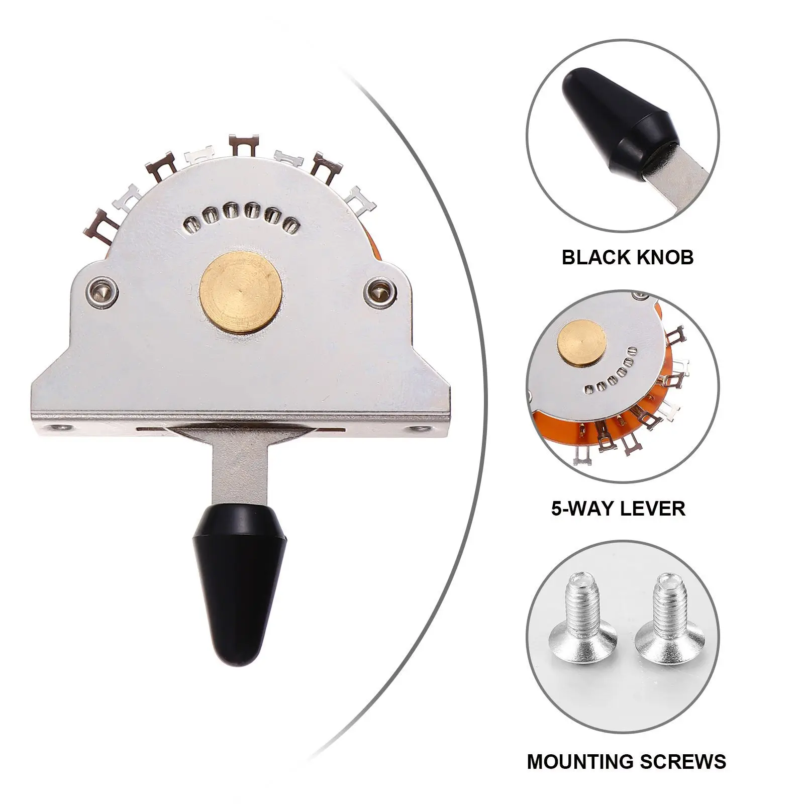5-Way Lever Guitar Accessory 1Pcs High-End Selector for Electric Guitar Pickup Smooth Transition Durable Material
5-Way Lever Guitar Accessory 1Pcs High-End Selector for Electric Guitar Pickup Smooth Transition Durable Material