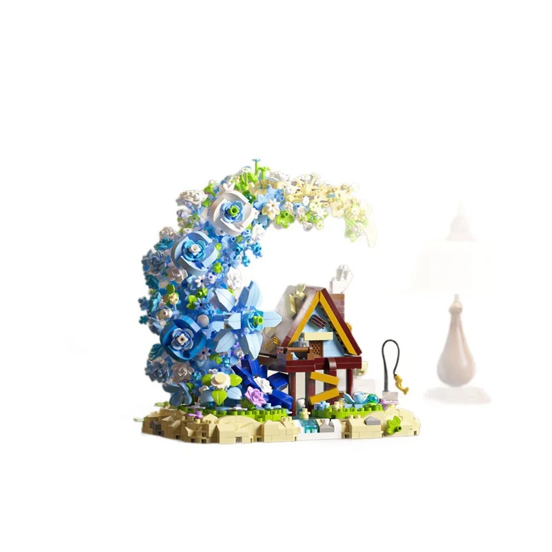 Moon Flower Tree House Building Blocks, Light Blue Floral Design, Desktop Ornament, Collectible Gift for Adults
Moon Flower Tree House Building Blocks, Light Blue Floral Design, Desktop Ornament, Collectible Gift for Adults