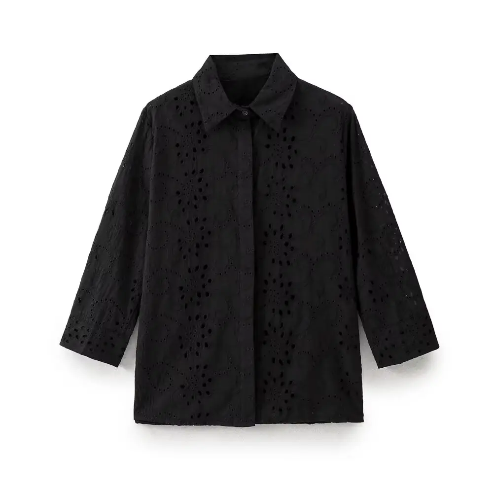 TRAF & Women 2025 Spring New Fashion Tongle Style Multicolor Hollow Embroidered Shirt Chic Lapel Joker Button Top Blouses Mujer
TRAF & Women 2025 Spring New Fashion Tongle Style Multicolor Hollow Embroidered Shirt Chic Lapel Joker Button Top Blouses Mujer