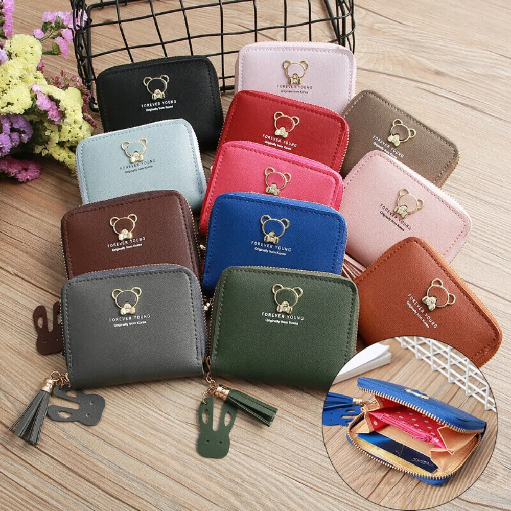 Women's leather Wallet Short Coin Purse Card Holder Small Ladies Wallet Female Hasp Mini Clutch Fashionable bear design wallet
Women's leather Wallet Short Coin Purse Card Holder Small Ladies Wallet Female Hasp Mini Clutch Fashionable bear design wallet