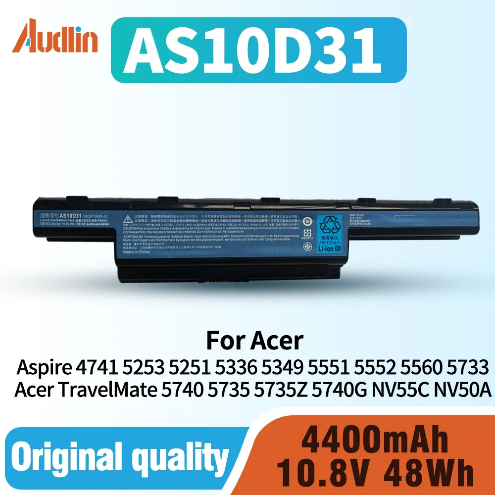 Battery for Acer AS10D31 AS10D51 Acer Aspire 4741 5253 5251 5336 5349 5551 5552 5560 5733 Acer TravelMate 5740 5735 5735Z 5740G
Battery for Acer AS10D31 AS10D51 Acer Aspire 4741 5253 5251 5336 5349 5551 5552 5560 5733 Acer TravelMate 5740 5735 5735Z 5740G