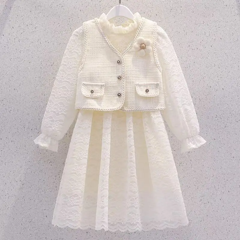 Girls' 2025 New Arrival 2-Piece Dress Set Fashionable Chic Inspired Vest Jacket & Princess-style Dress for 4-12 Years Old
Girls' 2025 New Arrival 2-Piece Dress Set Fashionable Chic Inspired Vest Jacket & Princess-style Dress for 4-12 Years Old