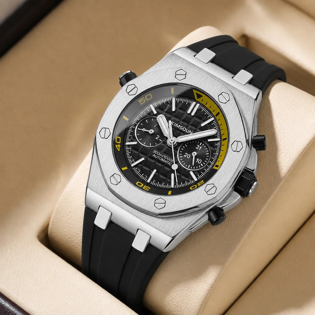 1pcs Men's black dial silicone strap vintage fashion modern angular case sporty details Mechanical Watch for daily business part
1pcs Men's black dial silicone strap vintage fashion modern angular case sporty details Mechanical Watch for daily business part