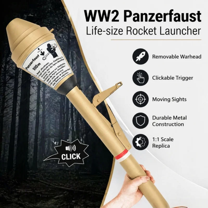 1:1 Scale German Iron Fist Panzerfaust Model Movable Anti Tank Rocket Replica Military Collectible Display Gift 2nd Gen Upgrade
1:1 Scale German Iron Fist Panzerfaust Model Movable Anti Tank Rocket Replica Military Collectible Display Gift 2nd Gen Upgrade