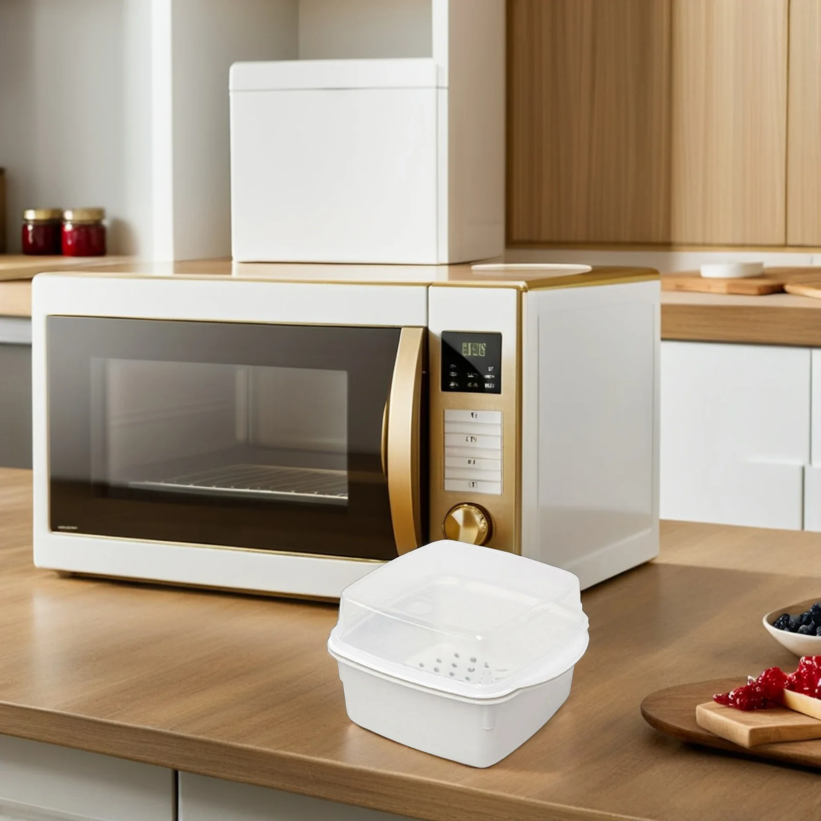 2pcs Microwave Steamer With Tray 6.48X4.72X3.93In Leakproof Stackable Design For Vegetables Fish Dumplings Fast Cooking
2pcs Microwave Steamer With Tray 6.48X4.72X3.93In Leakproof Stackable Design For Vegetables Fish Dumplings Fast Cooking