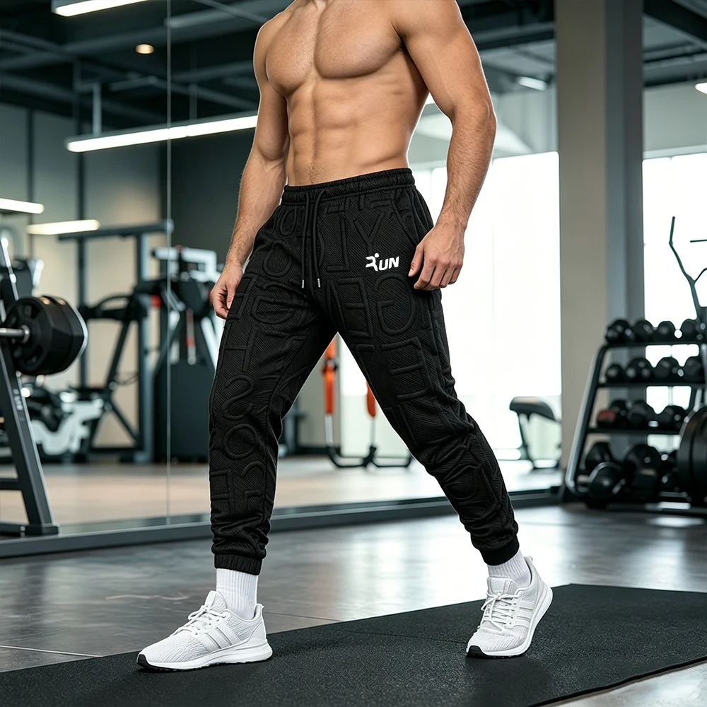 Men 3D Embossed Letter Sweatpants Elastic Drawstring Waist Gym Running Training Casual Sports Trousers Sport RUN Text Print
Men 3D Embossed Letter Sweatpants Elastic Drawstring Waist Gym Running Training Casual Sports Trousers Sport RUN Text Print