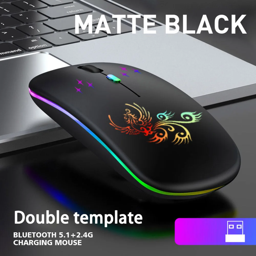 W128 Rechargeable Wireless Mouse With Colorful LED Light USB Mouse
W128 Rechargeable Wireless Mouse With Colorful LED Light USB Mouse