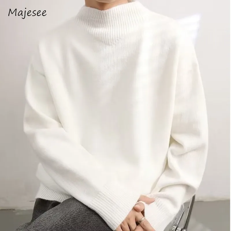 Mock Neck Sweaters Men Solid Harajuku Streetwear Cozy Warm Chic Leisure Fashion Commuting Style All-match Temperament Handsome
Mock Neck Sweaters Men Solid Harajuku Streetwear Cozy Warm Chic Leisure Fashion Commuting Style All-match Temperament Handsome