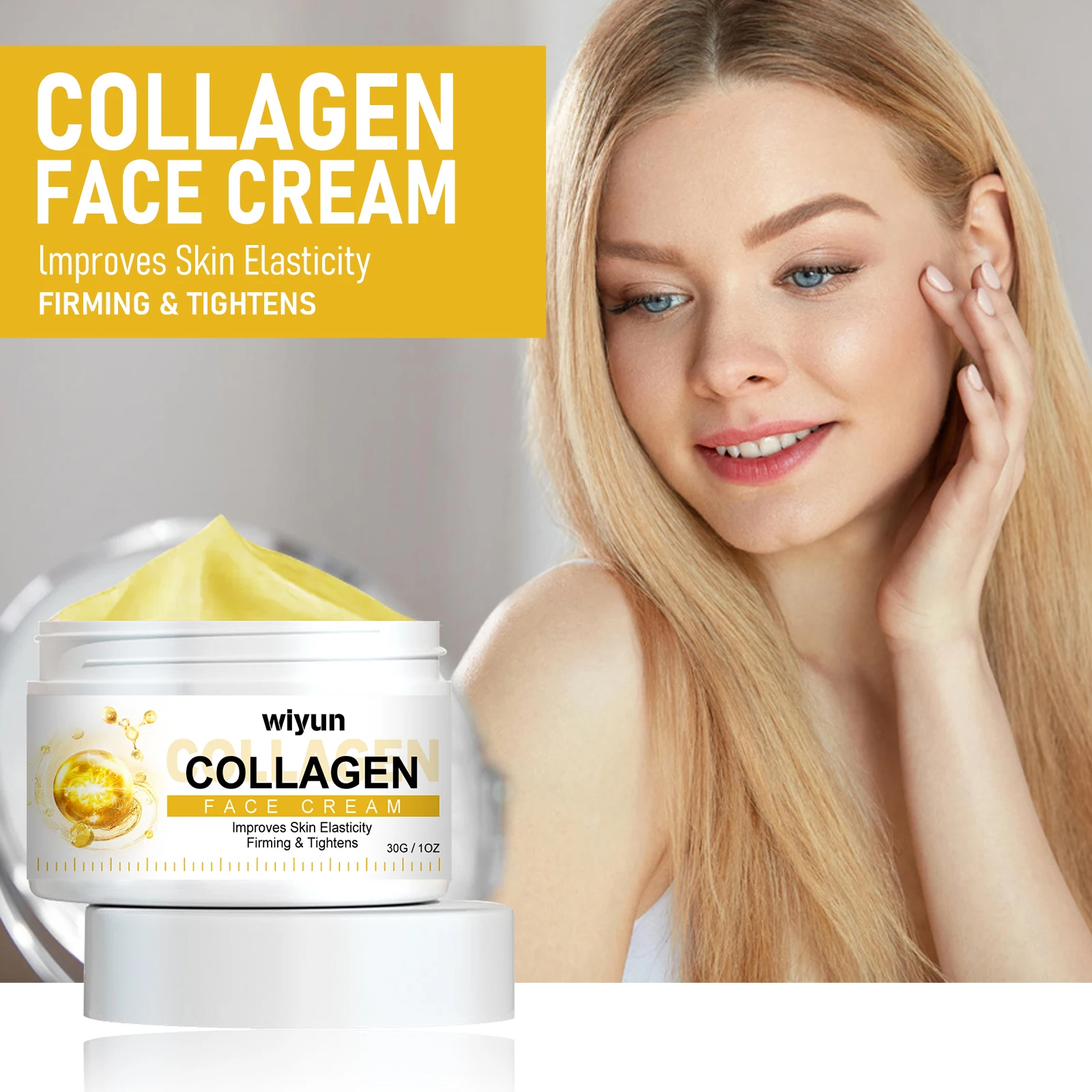 WIYUN Collagen Cream Face Tighten Wrinkles Fine lines Anti-Wrinkle Anti-aging Hydriating and Moisturizing Skin Cream
WIYUN Collagen Cream Face Tighten Wrinkles Fine lines Anti-Wrinkle Anti-aging Hydriating and Moisturizing Skin Cream
