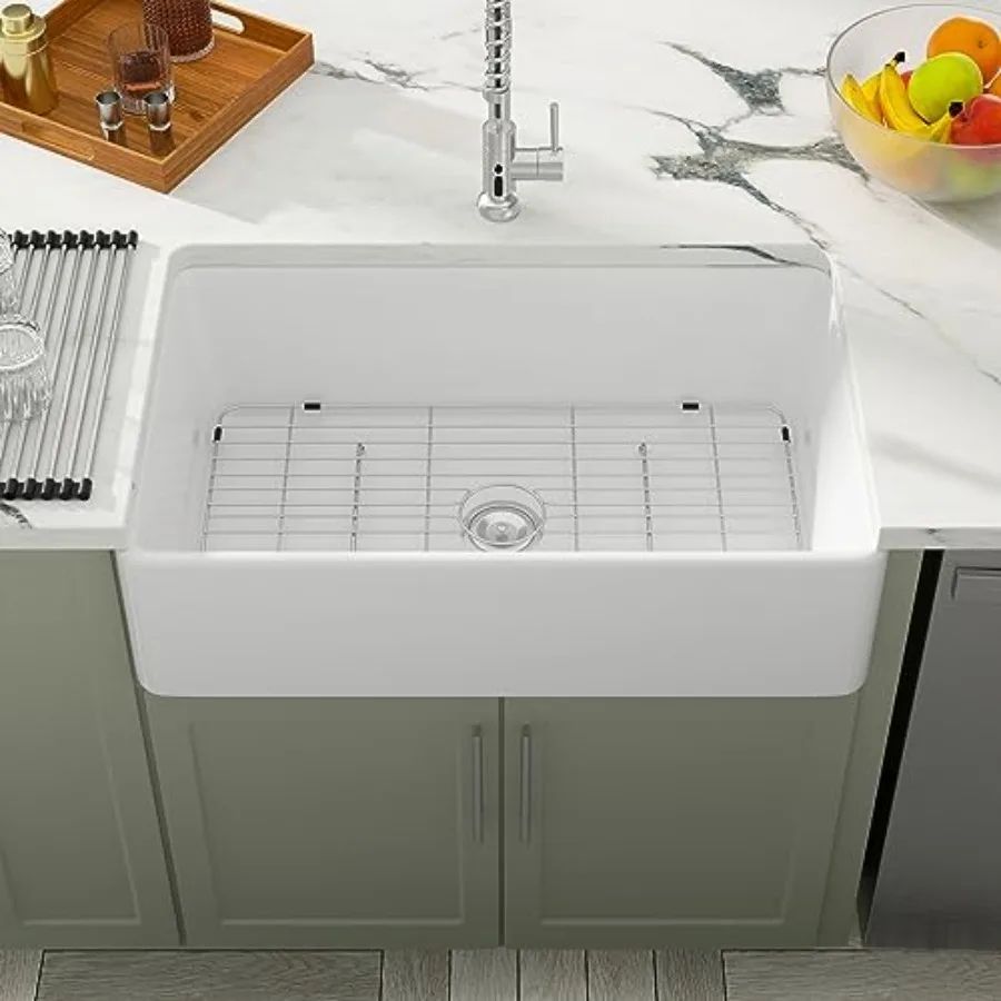 36 Inch Farmhouse Sink White Kitchen Sink Apron Front Fireclay Ceramic Porcelain Single Bowl Farm Sink Basin
36 Inch Farmhouse Sink White Kitchen Sink Apron Front Fireclay Ceramic Porcelain Single Bowl Farm Sink Basin