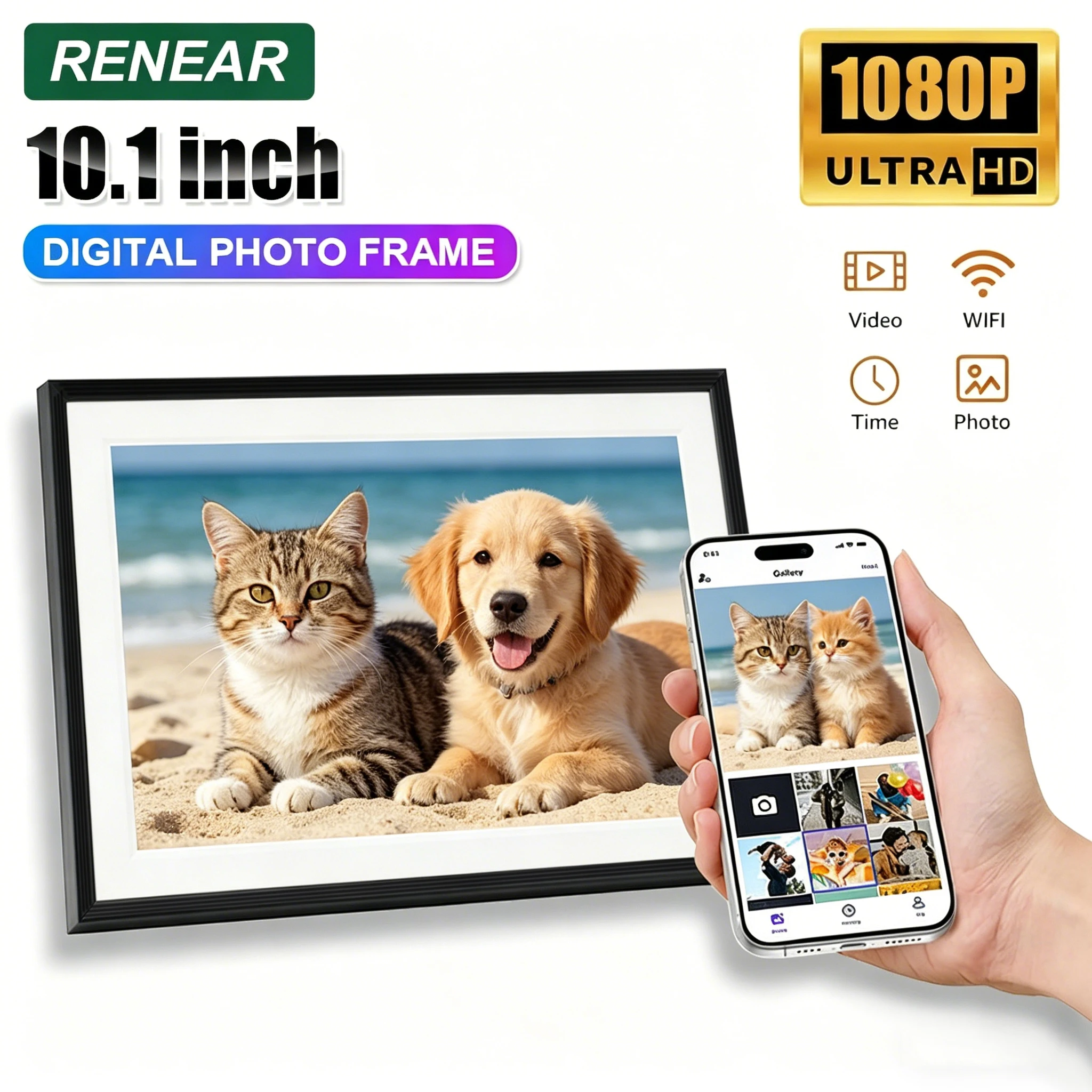 10.1 Inch 32GB Storage Wall Mountable Digital Picture Frame HD Smart Digital Photo
10.1 Inch 32GB Storage Wall Mountable Digital Picture Frame HD Smart Digital Photo