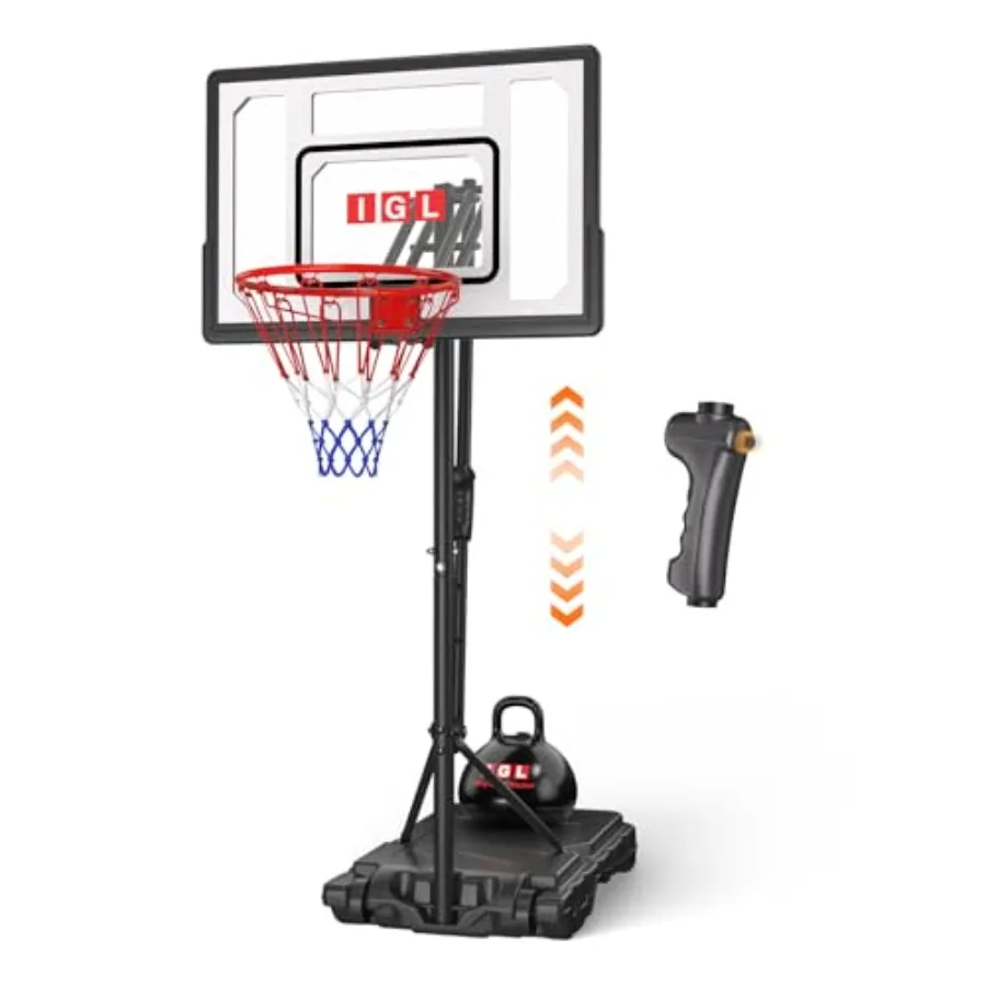 Outdoor kids basketball hoop for backyard or driveway use, shatterproof 33 backboard, adjustable height 4-8.5ft, fillable base
Outdoor kids basketball hoop for backyard or driveway use, shatterproof 33 backboard, adjustable height 4-8.5ft, fillable base