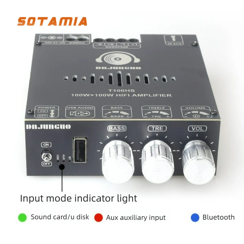 Плата усилителя мощности SOTAMIA TPA3221 Bluetooth (интегрированная/с выводами) 100Вт+100Вт, 2.0-канальный HIFI аудиоусилитель
Плата усилителя мощности SOTAMIA TPA3221 Bluetooth (интегрированная/с выводами) 100Вт+100Вт, 2.0-канальный HIFI аудиоусилитель