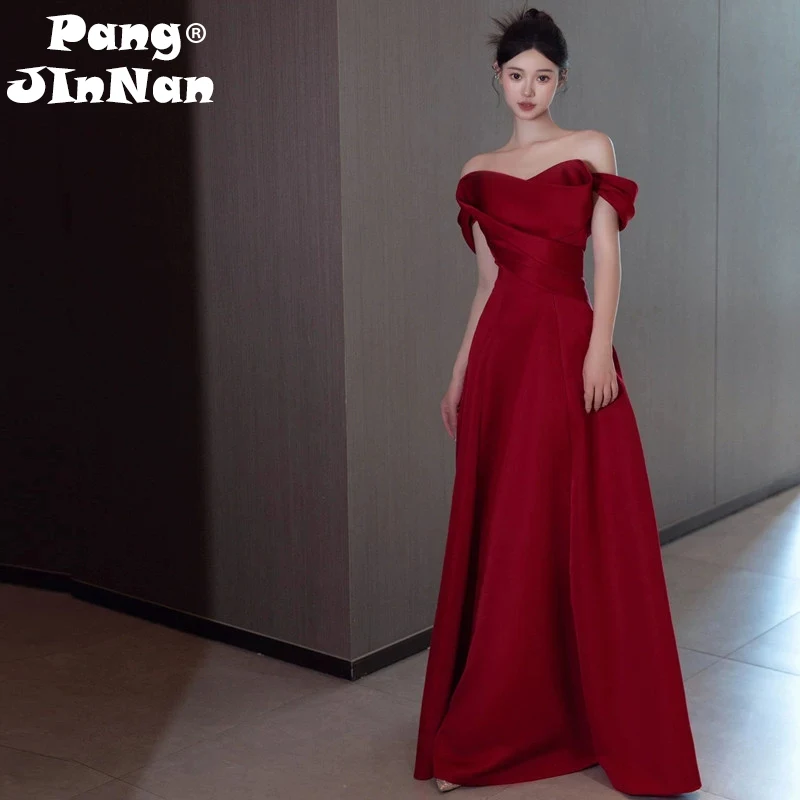 PJN 2025 Wine Red Evening Dresses Women Summer Sexy Off Shoulder Graduation Gown Formal Long Performance Cocktail Party Dress
PJN 2025 Wine Red Evening Dresses Women Summer Sexy Off Shoulder Graduation Gown Formal Long Performance Cocktail Party Dress